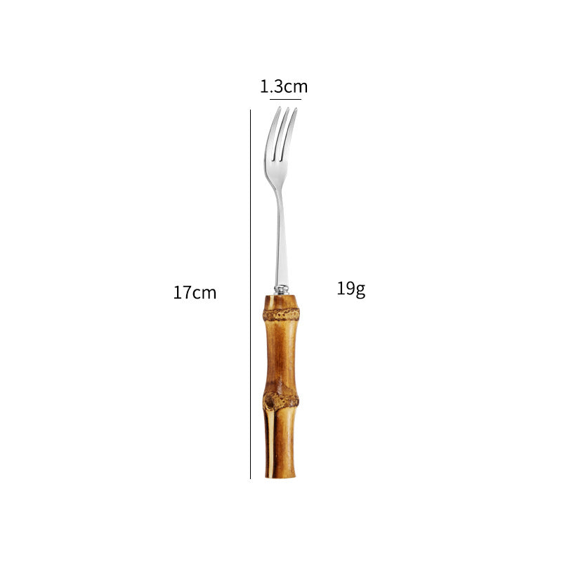 Natural Bamboo Handle Cutlery Set for Western Dining