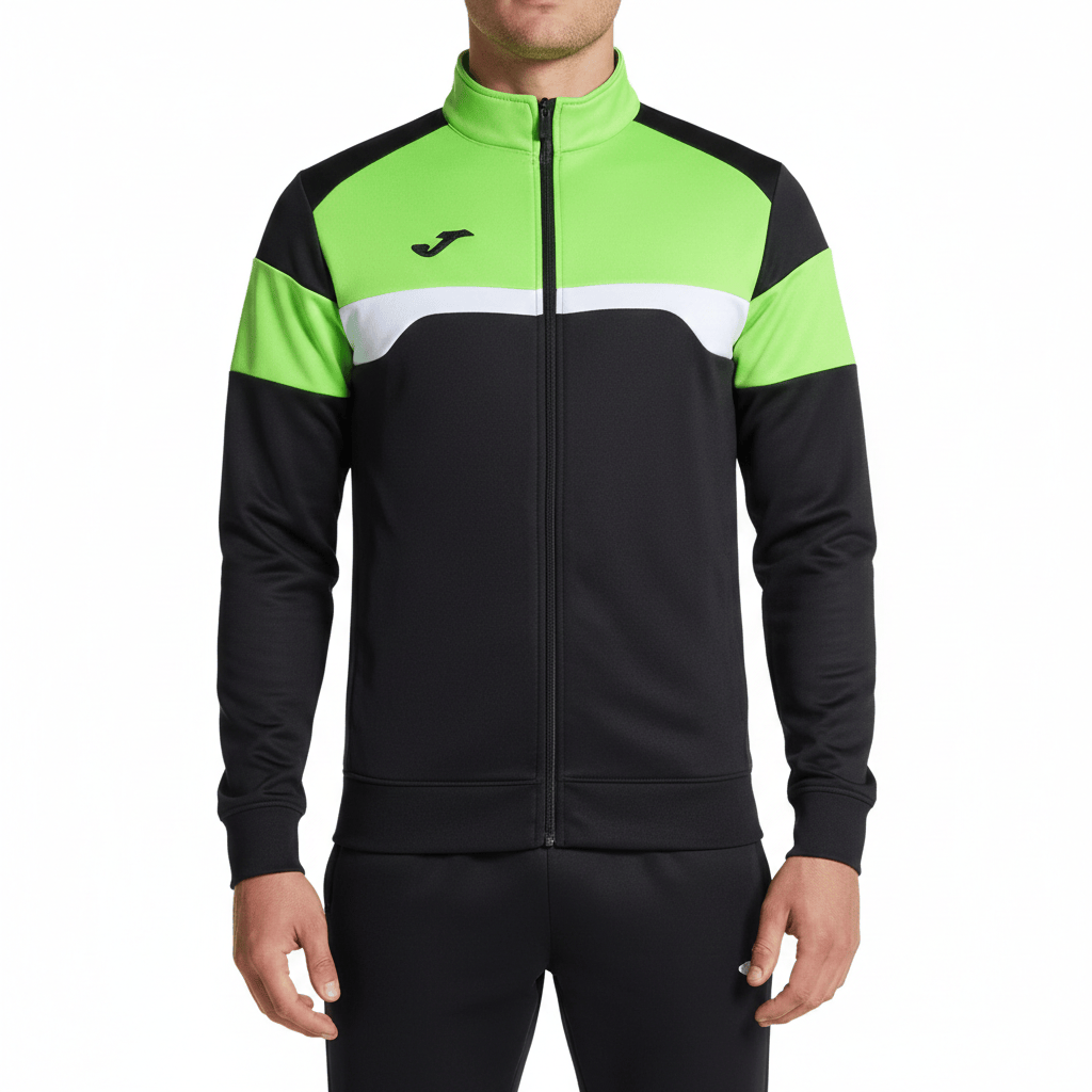 Danubio III Elite training Tracksuit European Style Slim-Fit - Black/Fluo Green - Joma